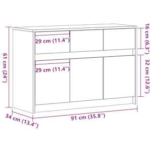 TV skříňka s LED kouřový dub 91 x 34 x 61 cm kompozitní dřevo - obrázek 14