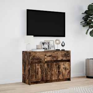 TV skříňka s LED kouřový dub 91 x 34 x 61 cm kompozitní dřevo - obrázek 4