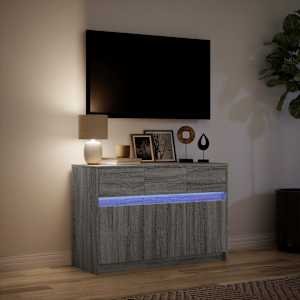 TV skříňka s LED šedá sonoma 91 x 34 x 61 cm kompozitní dřevo - obrázek 5