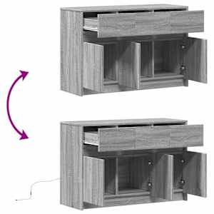 TV skříňka s LED šedá sonoma 91 x 34 x 61 cm kompozitní dřevo - obrázek 9