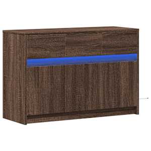 TV skříňka s LED hnědý dub 91 x 34 x 61 cm kompozitní dřevo - obrázek 3