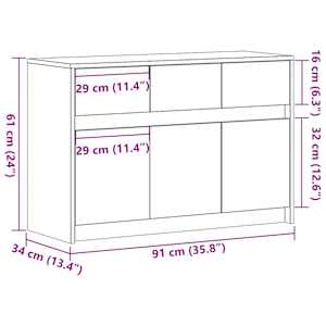 TV skříňka s LED hnědý dub 91 x 34 x 61 cm kompozitní dřevo - obrázek 14