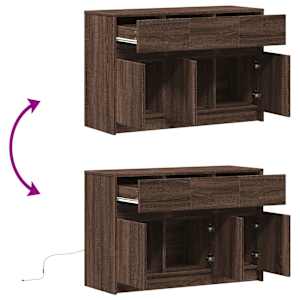 TV skříňka s LED hnědý dub 91 x 34 x 61 cm kompozitní dřevo - obrázek 9