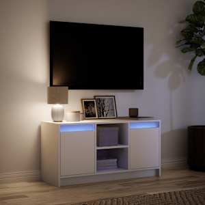 TV skříňka s LED bílá 100 x 34 x 50 cm kompozitní dřevo - obrázek 5