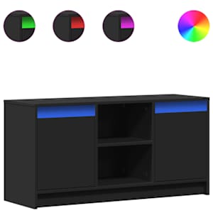 TV skříňka s LED černá 100 x 34 x 50 cm kompozitní dřevo - obrázek 2
