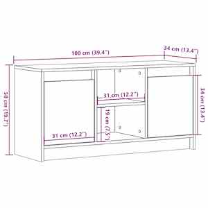 TV skříňka s LED betonově šedá 100x34x50 cm kompozitní dřevo - obrázek 14