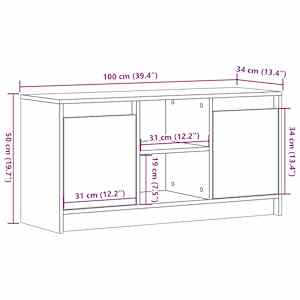 TV skříňka s LED hnědý dub 100 x 34 x 50 cm kompozitní dřevo - obrázek 14