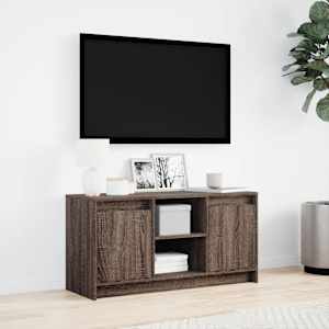 TV skříňka s LED hnědý dub 100 x 34 x 50 cm kompozitní dřevo - obrázek 4