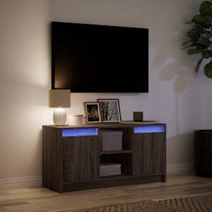 TV skříňka s LED hnědý dub 100 x 34 x 50 cm kompozitní dřevo - obrázek 5