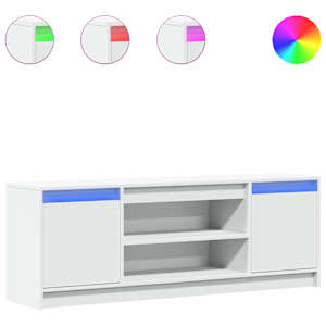 TV skříňka s LED bílá 139,5 x 34 x 50 cm kompozitní dřevo - obrázek 2