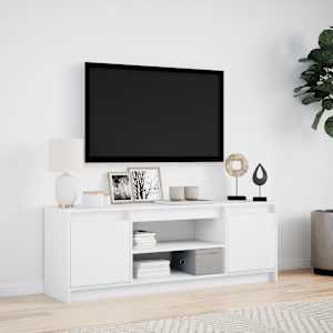TV skříňka s LED bílá 139,5 x 34 x 50 cm kompozitní dřevo - obrázek 4