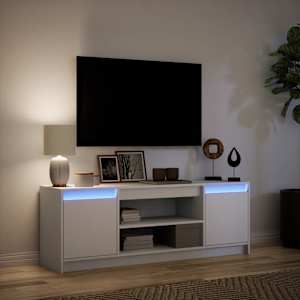 TV skříňka s LED bílá 139,5 x 34 x 50 cm kompozitní dřevo - obrázek 5