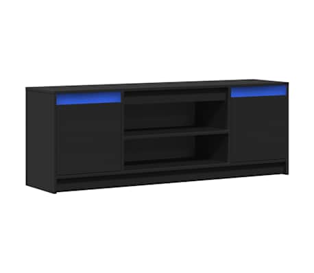 vidaXL Tv-meubel met LED 139,5x34x50 cm bewerkt hout zwart
