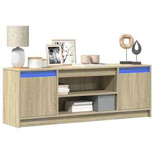 TV skříňka s LED dub sonoma 139,5 x 34 x 50 cm kompozitní dřevo - obrázek 1