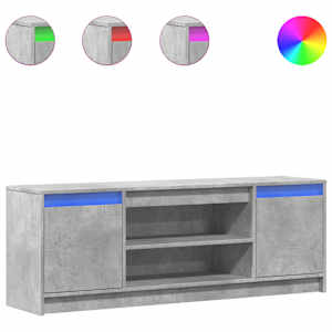 TV skříňka s LED betonově šedá 139,5x34x50 cm kompozitní dřevo - obrázek 2