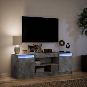 TV skříňka s LED betonově šedá 139,5x34x50 cm kompozitní dřevo - obrázek 5