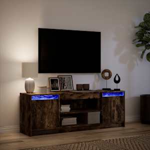 TV skříňka s LED kouřový dub 139,5x34x50 cm kompozitní dřevo - obrázek 5