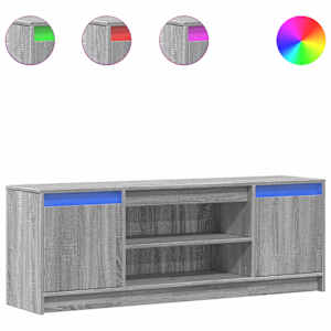 TV skříňka s LED šedá sonoma 139,5x34x50 cm kompozitní dřevo - obrázek 2