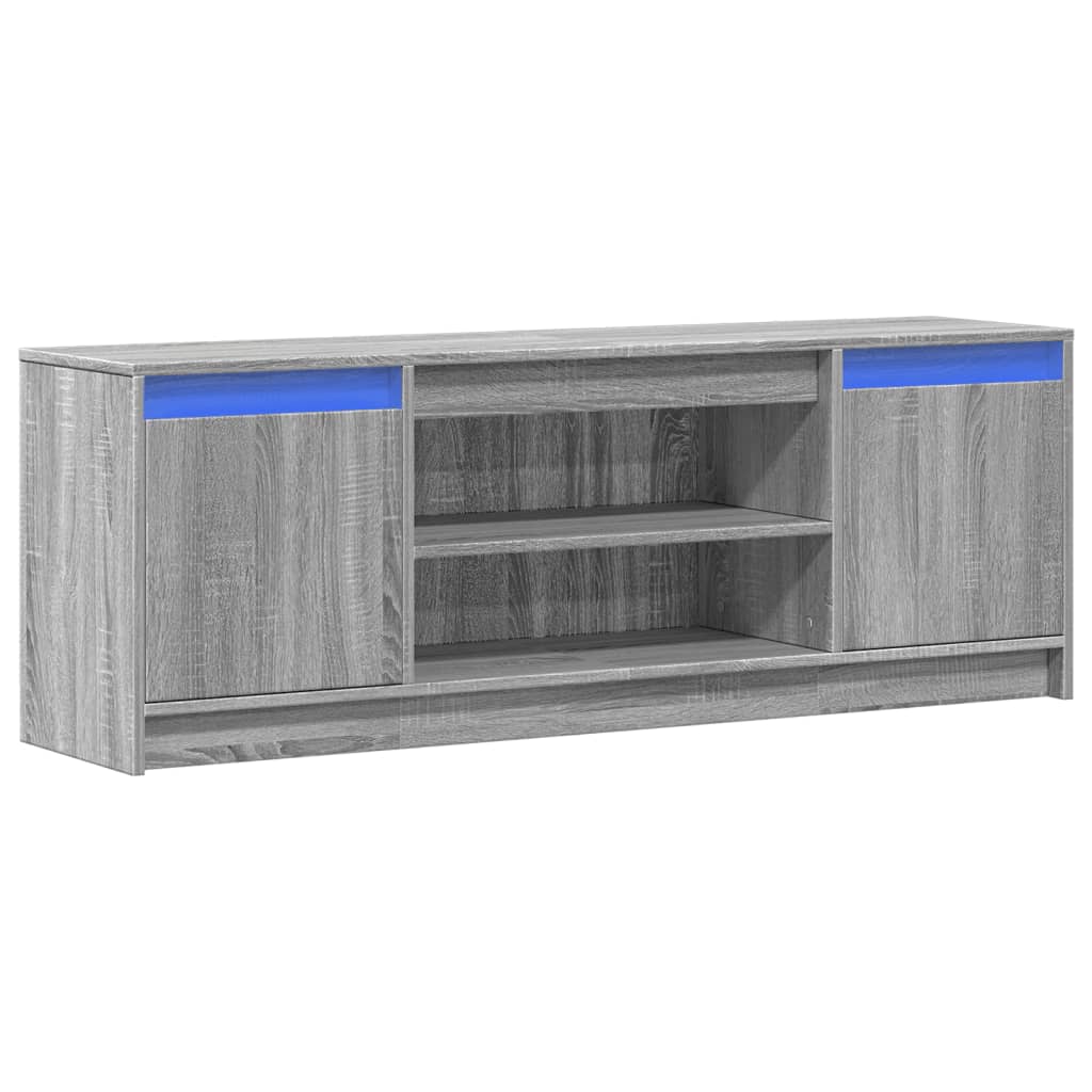 vidaXL TV Cabinet with LED Grey Sonoma 139.5x34x50 cm Engineered Wood