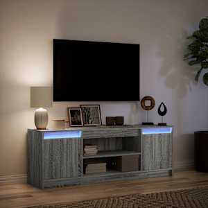 TV skříňka s LED šedá sonoma 139,5x34x50 cm kompozitní dřevo - obrázek 5