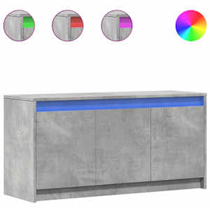 vidaXL telerikapp LED-tuledega, betoonhall, 100x34x50 cm, tehispuit