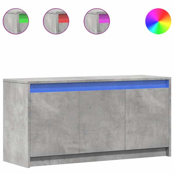 vidaXL telerikapp LED-tuledega, betoonhall, 100x34x50 cm, tehispuit