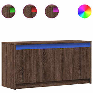 TV skříňka s LED hnědý dub 100 x 34 x 50 cm kompozitní dřevo - obrázek 2