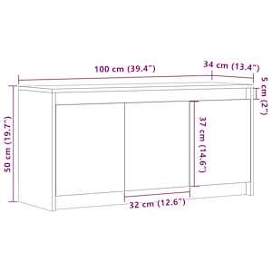 TV skříňka s LED hnědý dub 100 x 34 x 50 cm kompozitní dřevo - obrázek 15