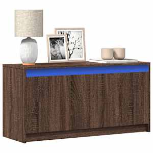 TV skříňka s LED hnědý dub 100 x 34 x 50 cm kompozitní dřevo - obrázek 1