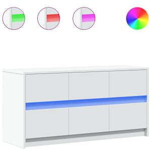 TV skříňka s LED bílá 100 x 34 x 50 cm kompozitní dřevo - obrázek 2