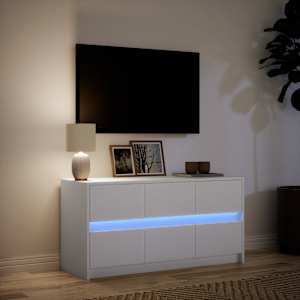 TV skříňka s LED bílá 100 x 34 x 50 cm kompozitní dřevo - obrázek 5