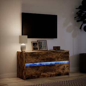 TV skříňka s LED kouřový dub 100 x 34 x 50 cm kompozitní dřevo - obrázek 5