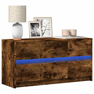 TV skříňka s LED kouřový dub 100 x 34 x 50 cm kompozitní dřevo - obrázek 1
