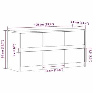 TV skříňka s LED hnědý dub 100 x 34 x 50 cm kompozitní dřevo - obrázek 14