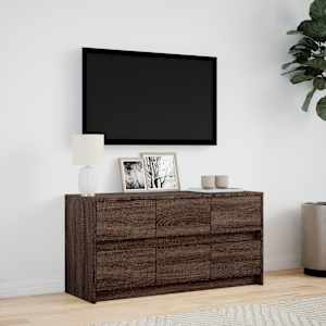 TV skříňka s LED hnědý dub 100 x 34 x 50 cm kompozitní dřevo - obrázek 4
