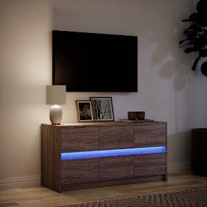 TV skříňka s LED hnědý dub 100 x 34 x 50 cm kompozitní dřevo - obrázek 5
