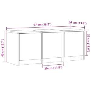 TV skříňka s LED bílá 97 x 34 x 40 cm kompozitní dřevo - obrázek 14