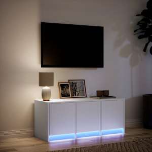TV skříňka s LED bílá 97 x 34 x 40 cm kompozitní dřevo - obrázek 5