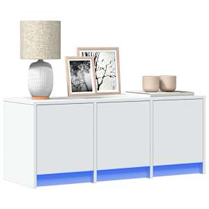 TV skříňka s LED bílá 97 x 34 x 40 cm kompozitní dřevo - obrázek 1