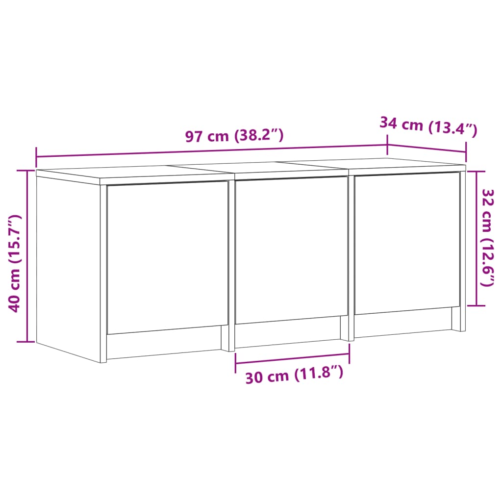 TV skříňka s LED dub sonoma 97 x 34 x 40 cm kompozitní dřevo - obrázek 14