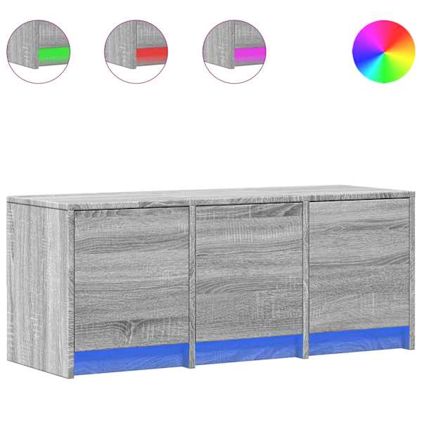 vidaXL telerikapp LED-tuledega, hall Sonoma, 97x34x40 cm, tehispuit