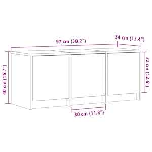 TV skříňka s LED hnědý dub 97 x 34 x 40 cm kompozitní dřevo - obrázek 14