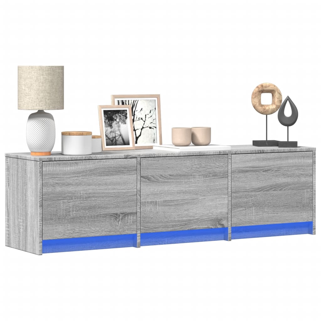 TV-Schrank LED Grau Sonoma 140x34x40 cm Holzwerkstoff