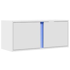 Nástěnná TV skříňka s LED osvětlením bílá 80 x 31 x 35 cm - obrázek 3