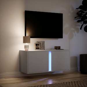 Nástěnná TV skříňka s LED osvětlením bílá 80 x 31 x 35 cm - obrázek 5