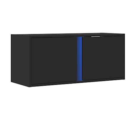 vidaXL teleri seinakapp LED-tuledega, must, 80x31x35 cm