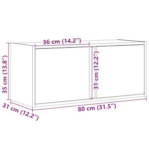 Nástěnná TV skříňka s LED osvětlením černá 80 x 31 x 35 cm - obrázek 14