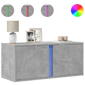 Nástěnná TV skříňka s LED osvětlením betonově šedá 80x31x35 cm - obrázek 2