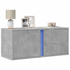 Nástěnná TV skříňka s LED osvětlením betonově šedá 80x31x35 cm