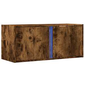 Nástěnná TV skříňka s LED osvětlením kouřový dub 80x31x35 cm - obrázek 3